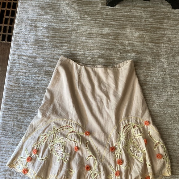 PURA VITA Cotton Blend Embellished Skirt Size 10. - Picture 2 of 7